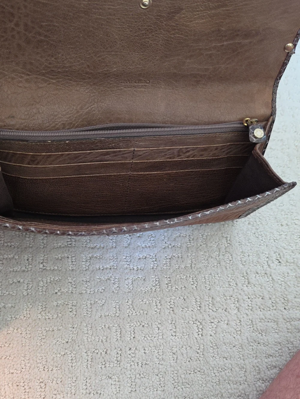 Jimmy Choo Brown Leather Clutch